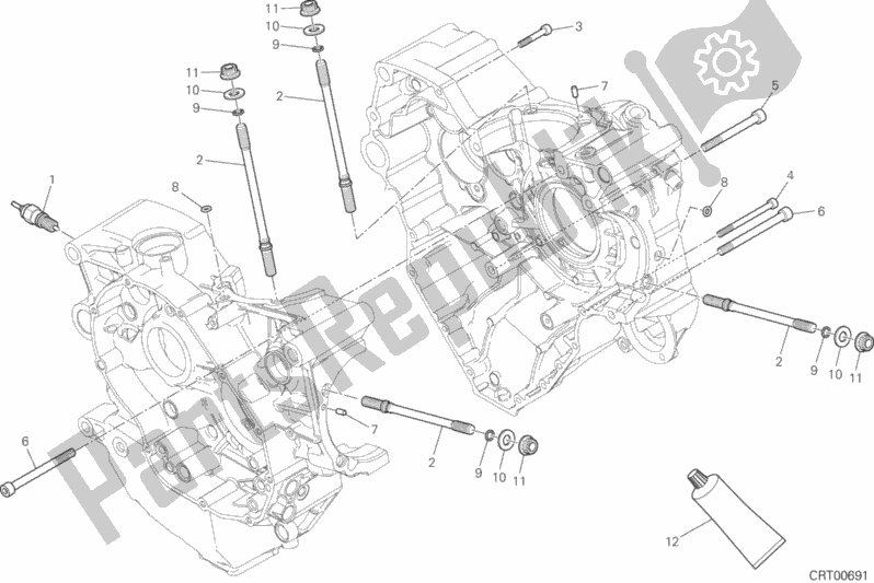 All parts for the 10a - Half-crankcases Pair of the Ducati Multistrada 1200 S Touring 2017